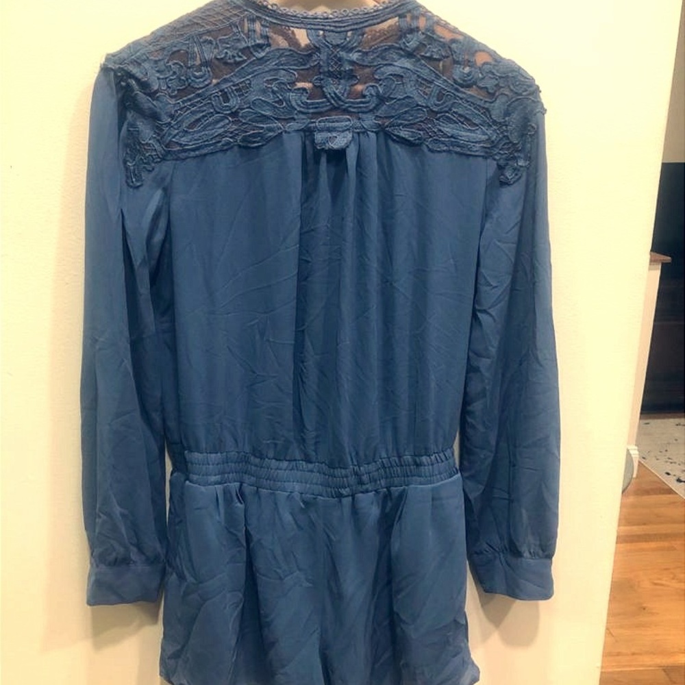 Vintage Embroidered Blue Romper